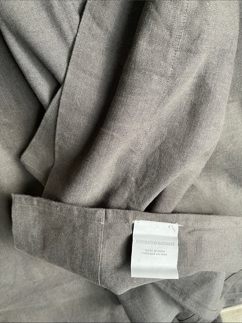 Restoration Hardware Dark Gray Linen cotton Curtains- Set of 2